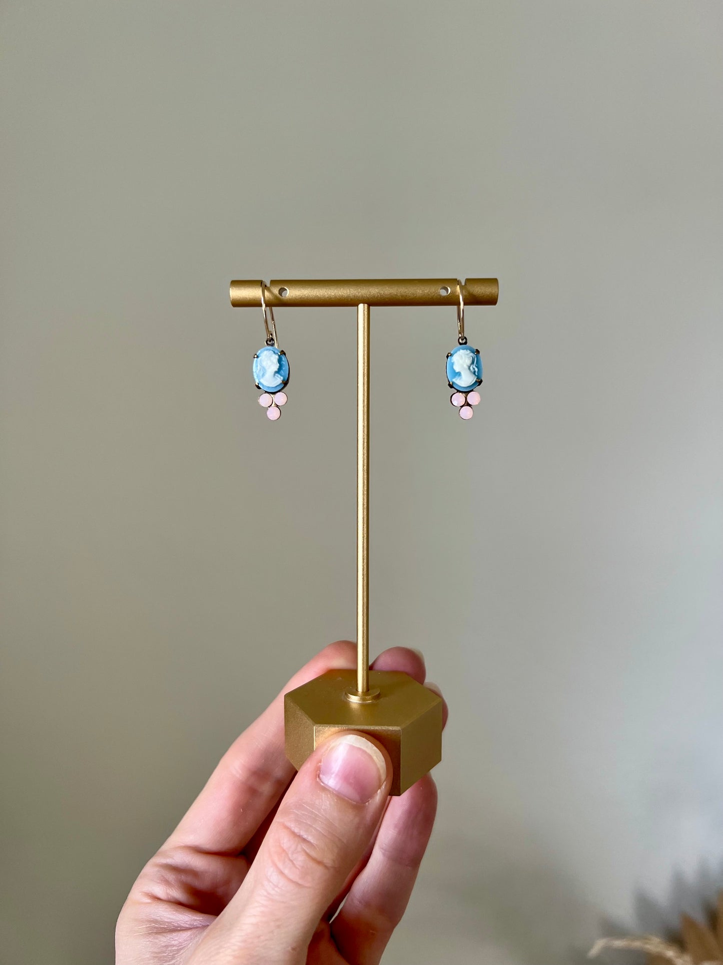 Blue Cameo Dangle