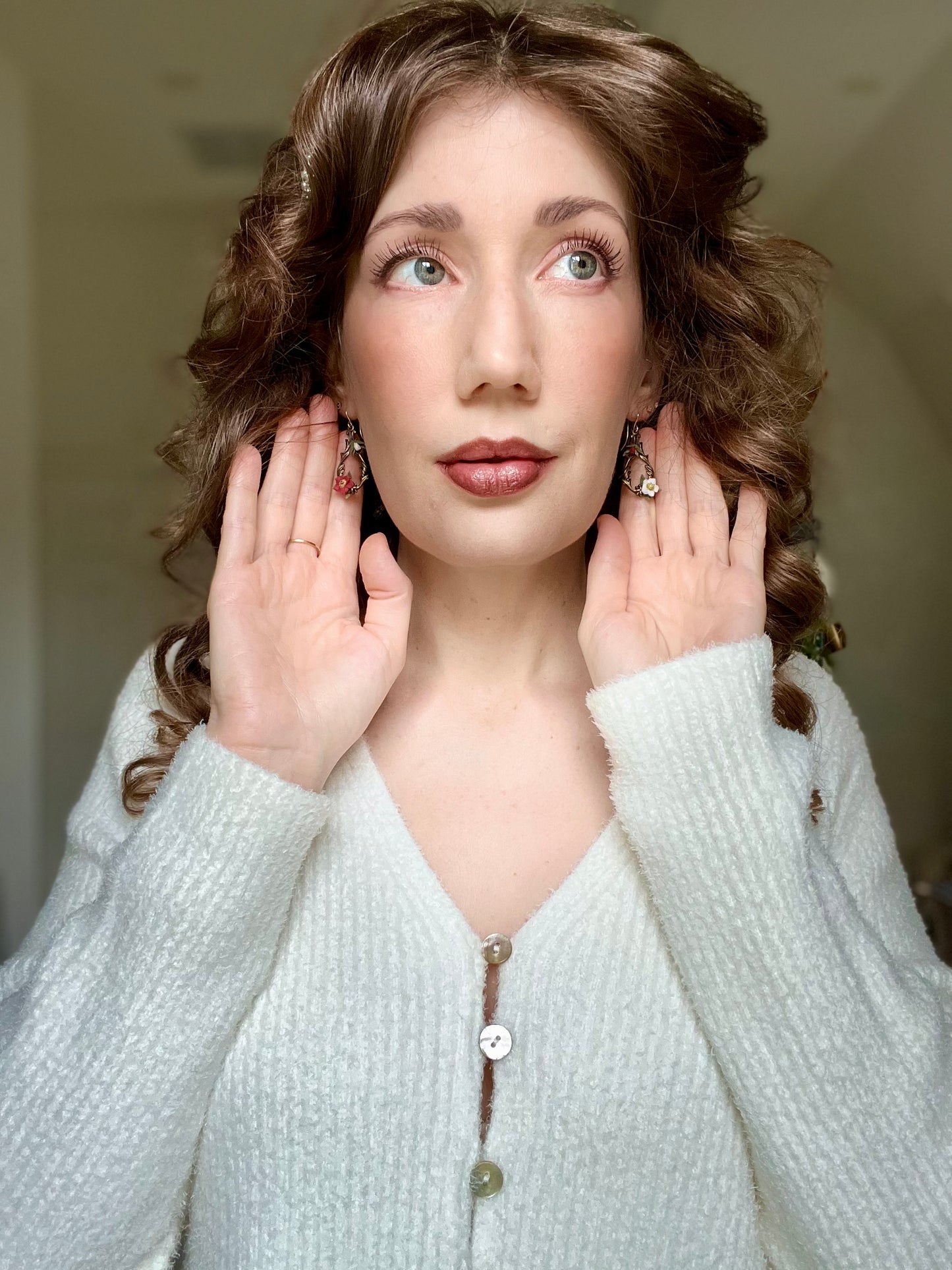 Christmas Rose Dangles