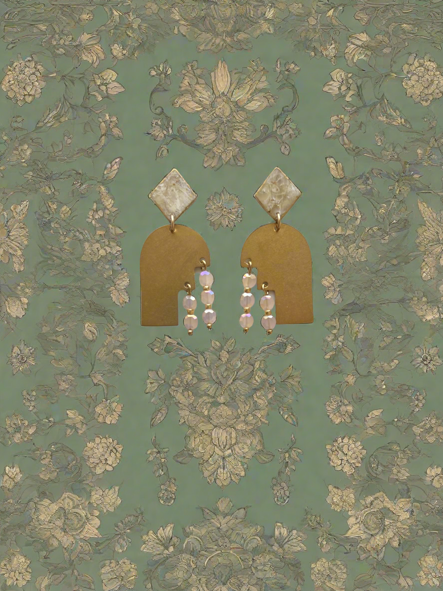 Brass Diamond Dangles