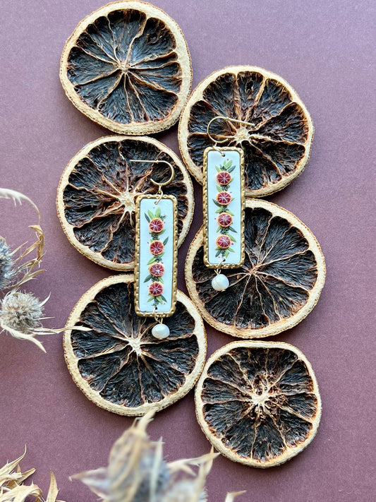 Blood Orange Garland Earrings