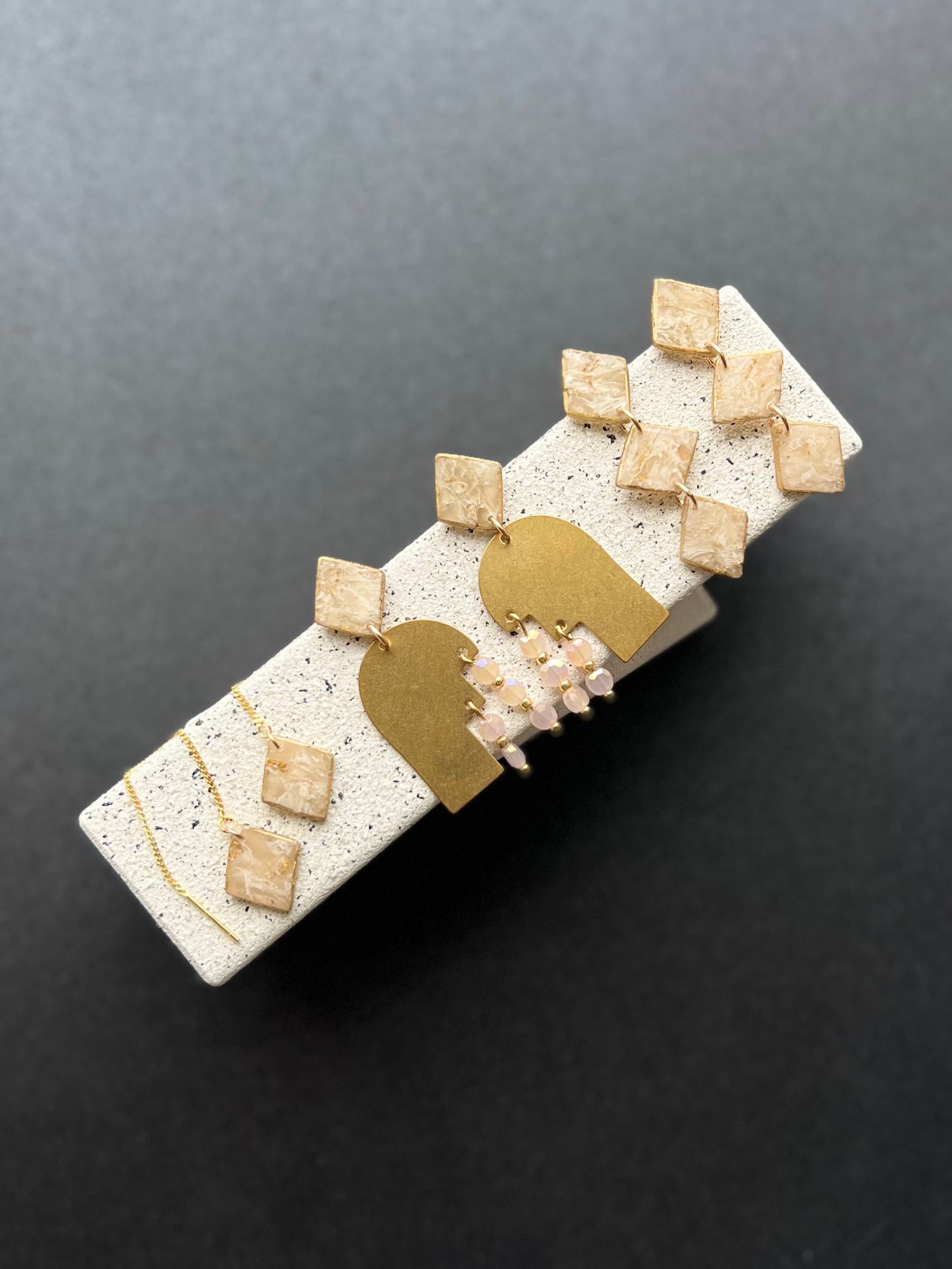 Brass Diamond Dangles