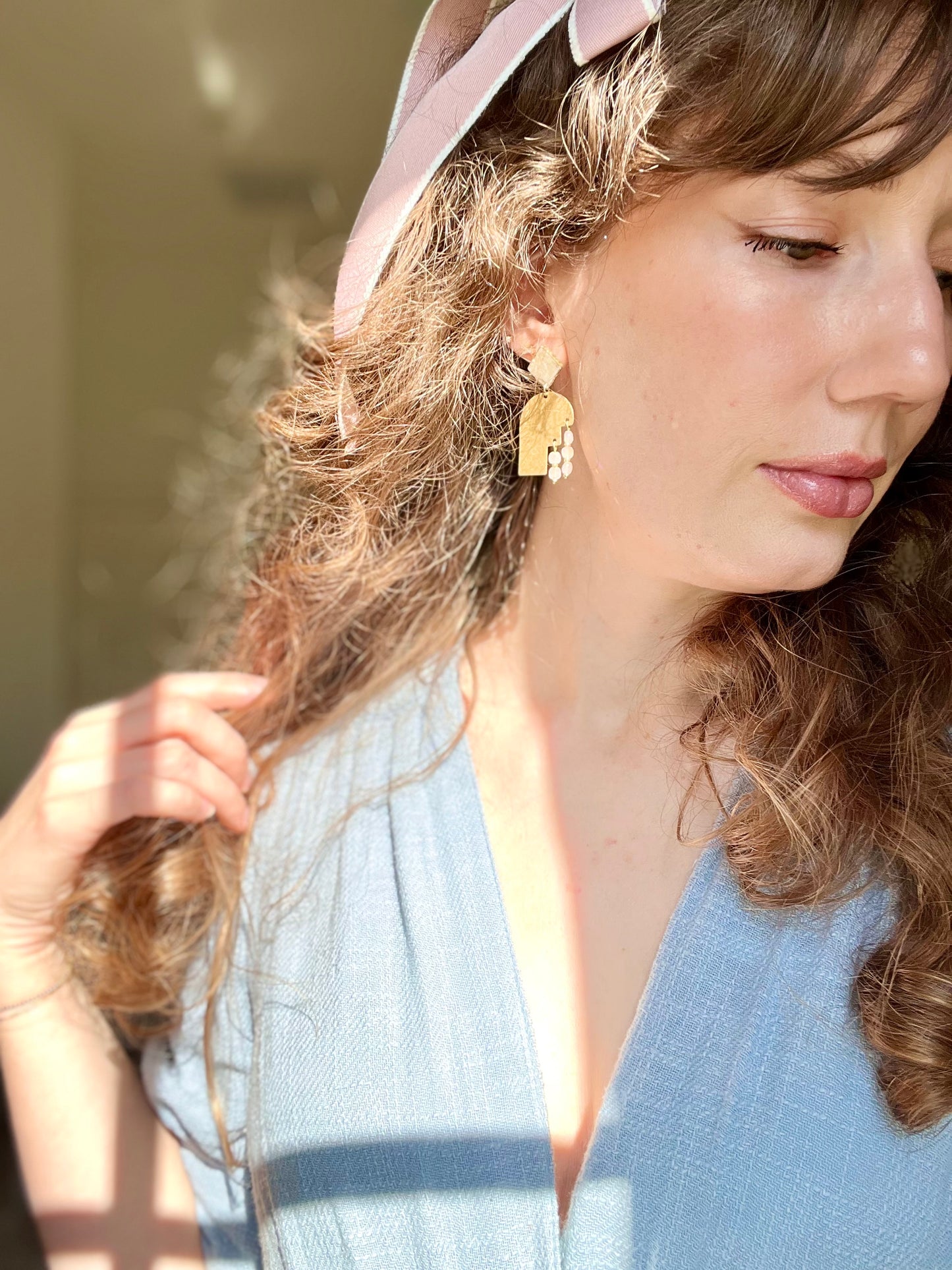 Brass Diamond Dangles