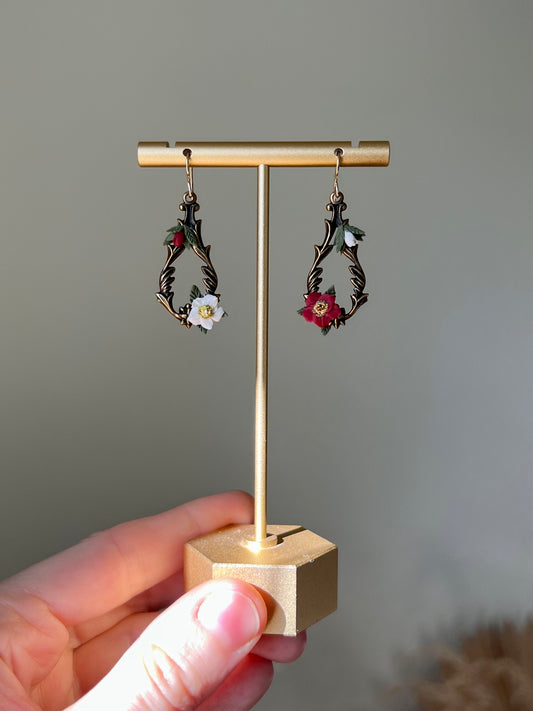 Christmas Rose Dangles