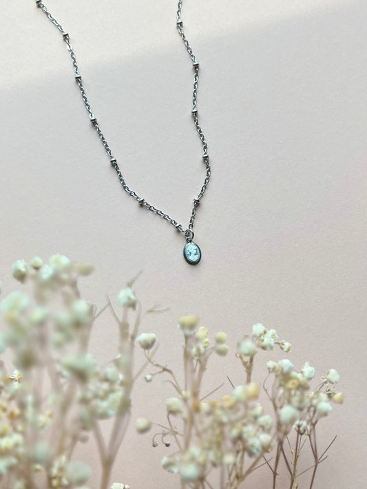 Blue Cameo Necklace