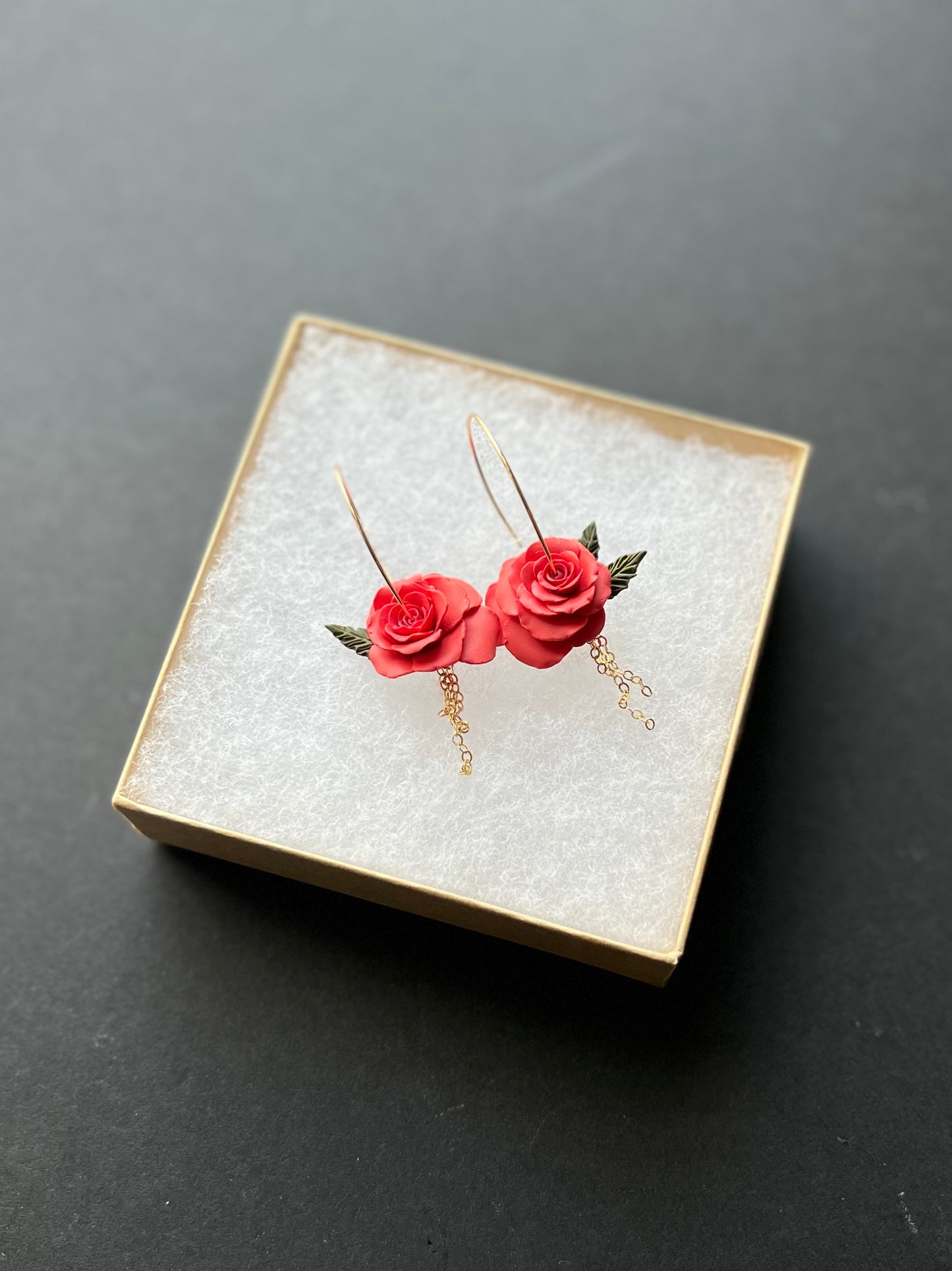 Coral Rose Hoops