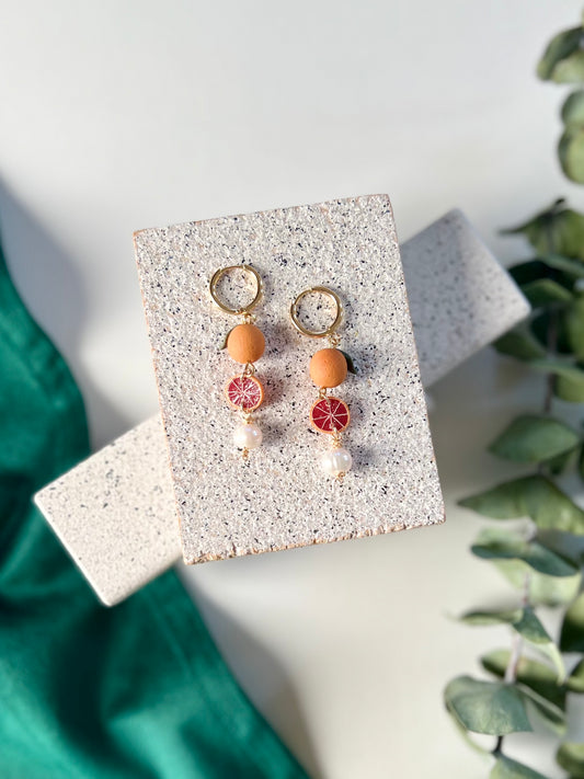 Blood Orange Charm Earrings