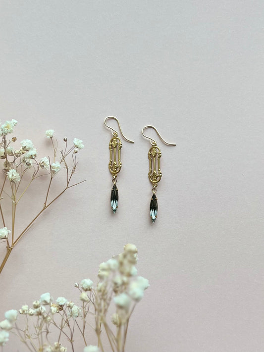 Brass + Black Diamond Dangle