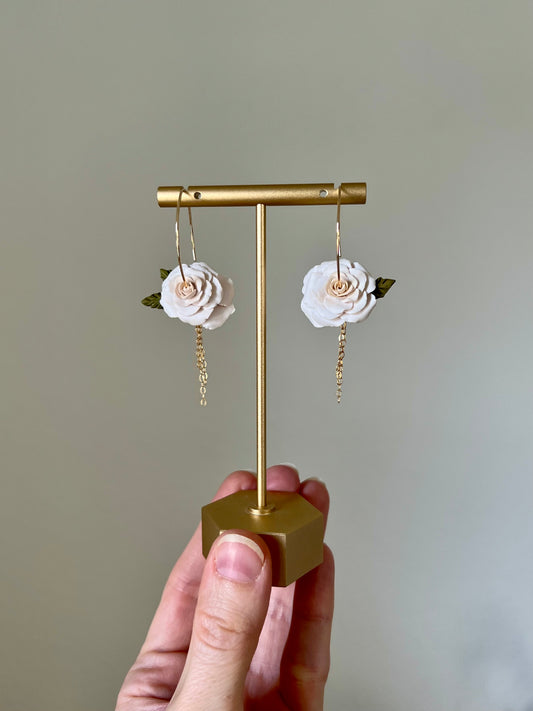 Cream Rose Hoops