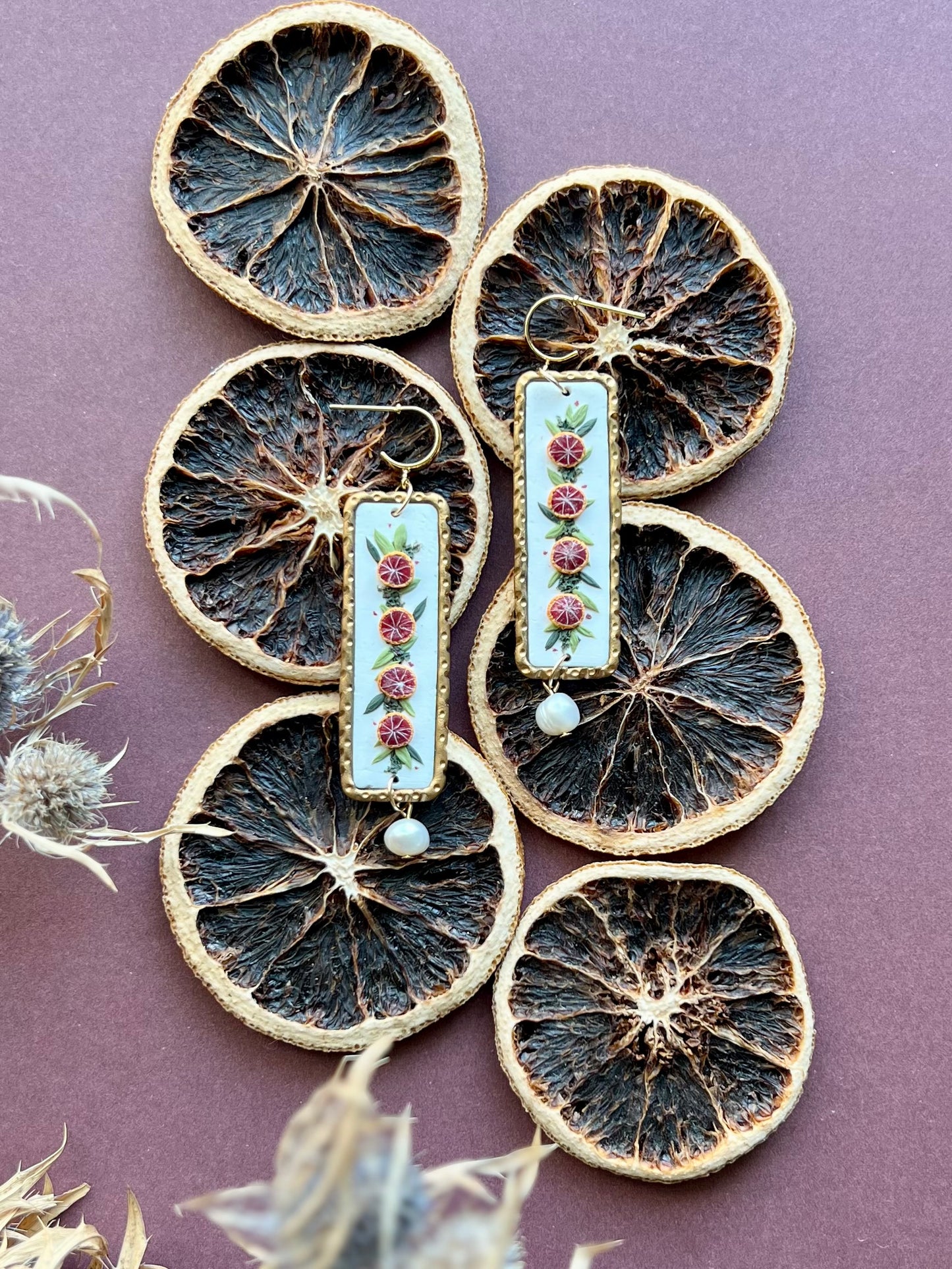 Blood Orange Garland Earrings