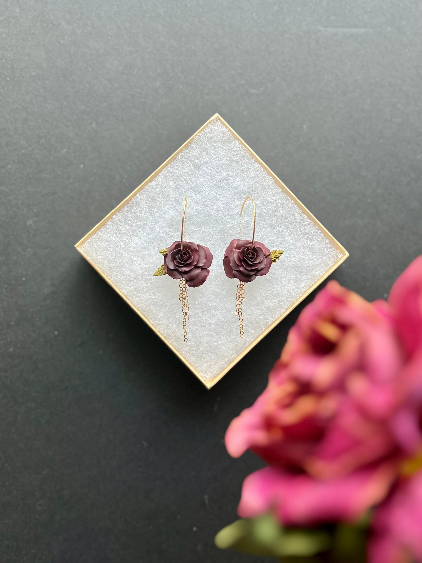 Plum Rose Hoops