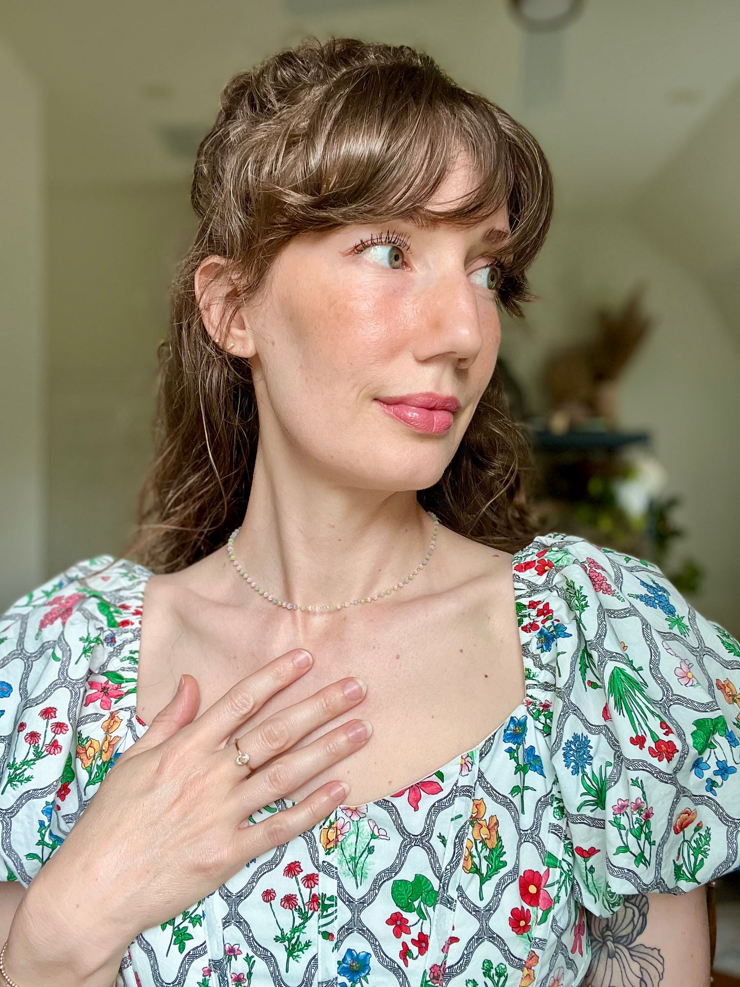Glass Beaded Necklace + Bracelet