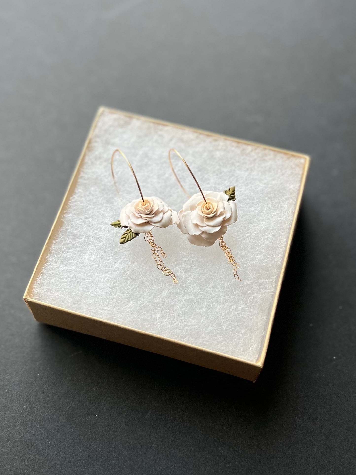 Cream Rose Hoops