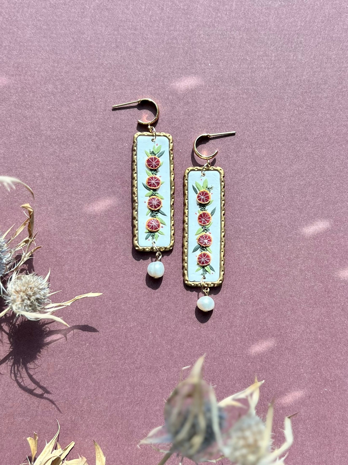 Blood Orange Garland Earrings