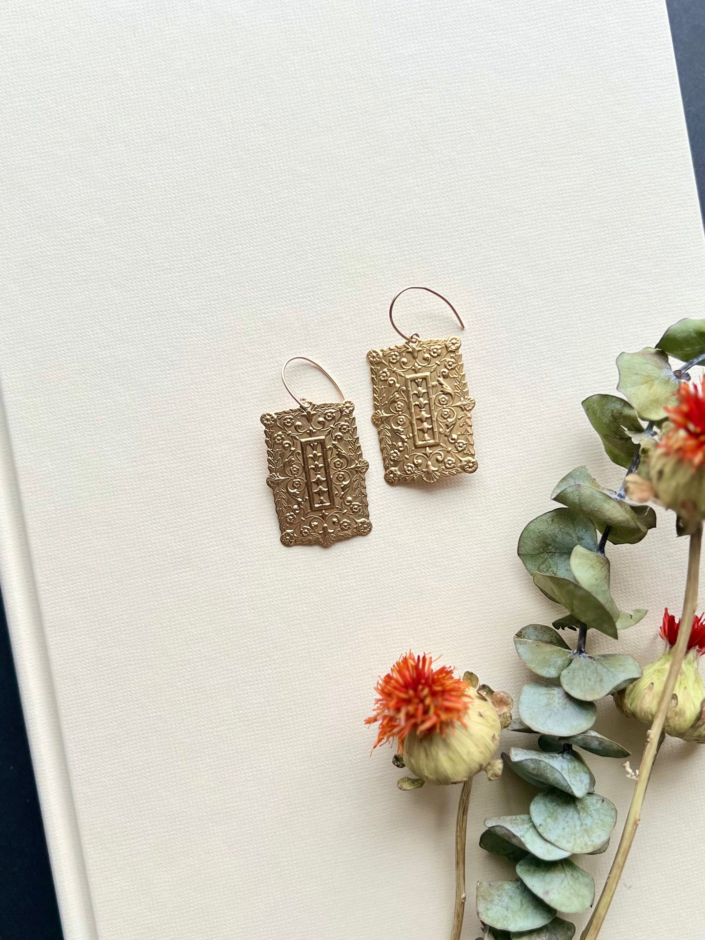 Floral Brass Dangle