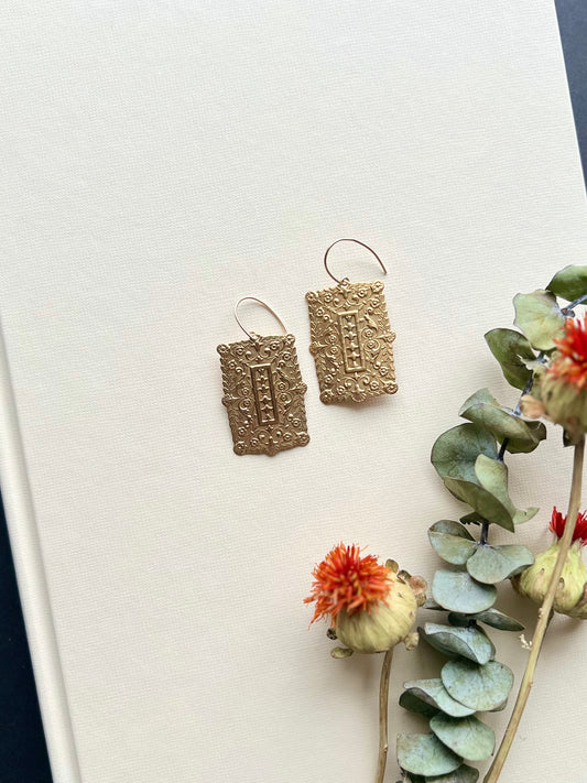 Floral Brass Dangle