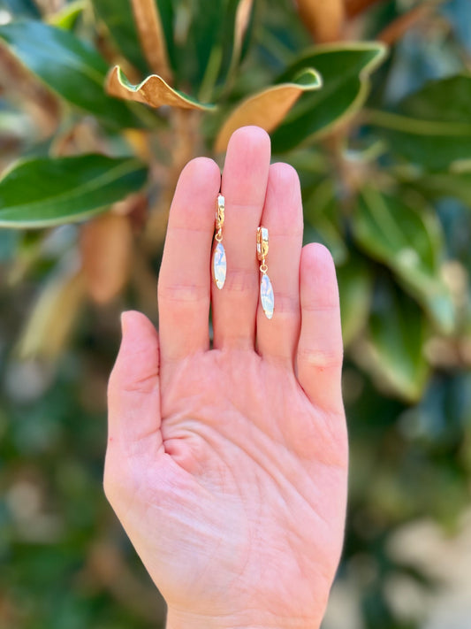Opal Huggie Hoops