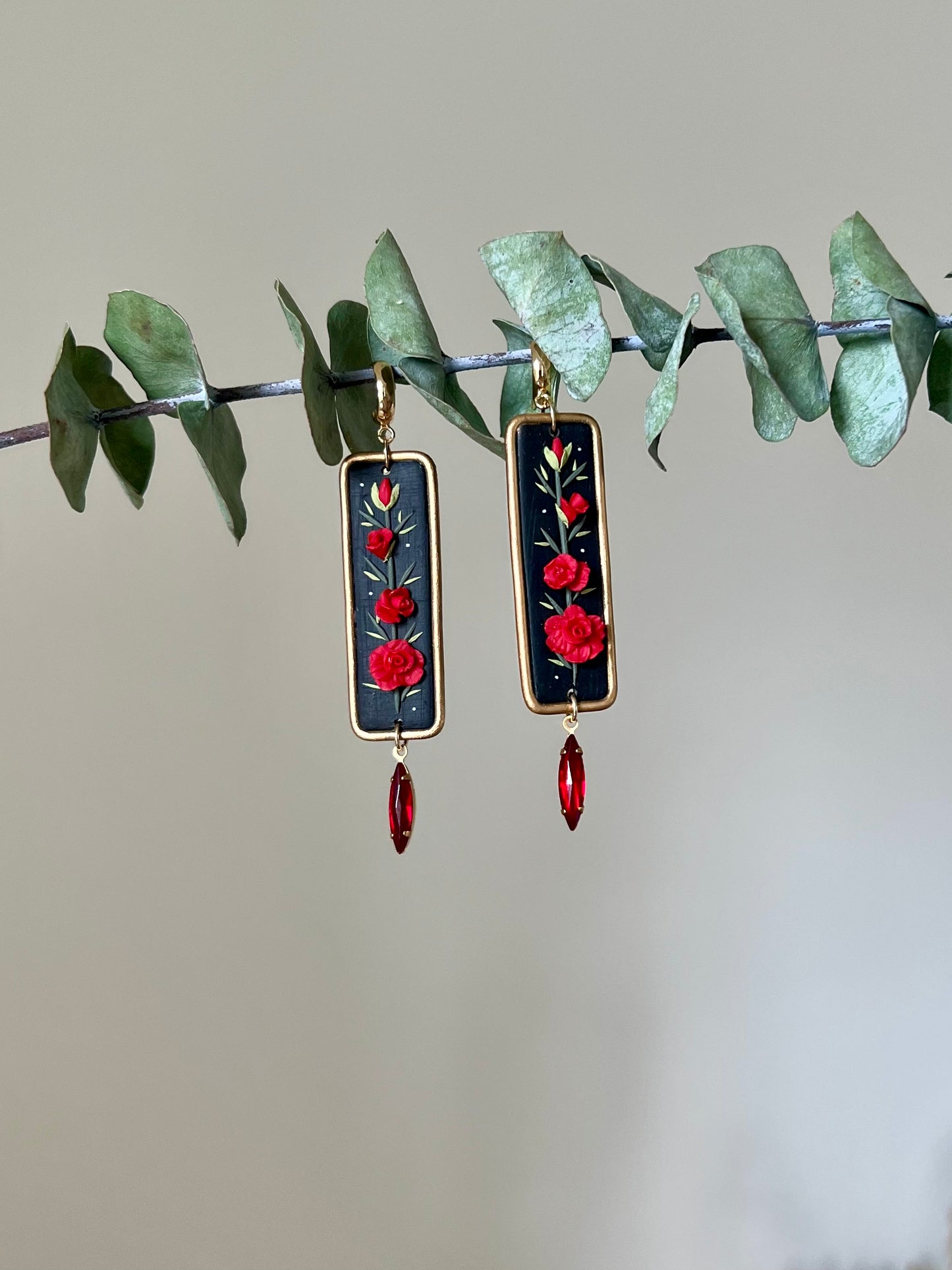 Folk Rose Earrings
