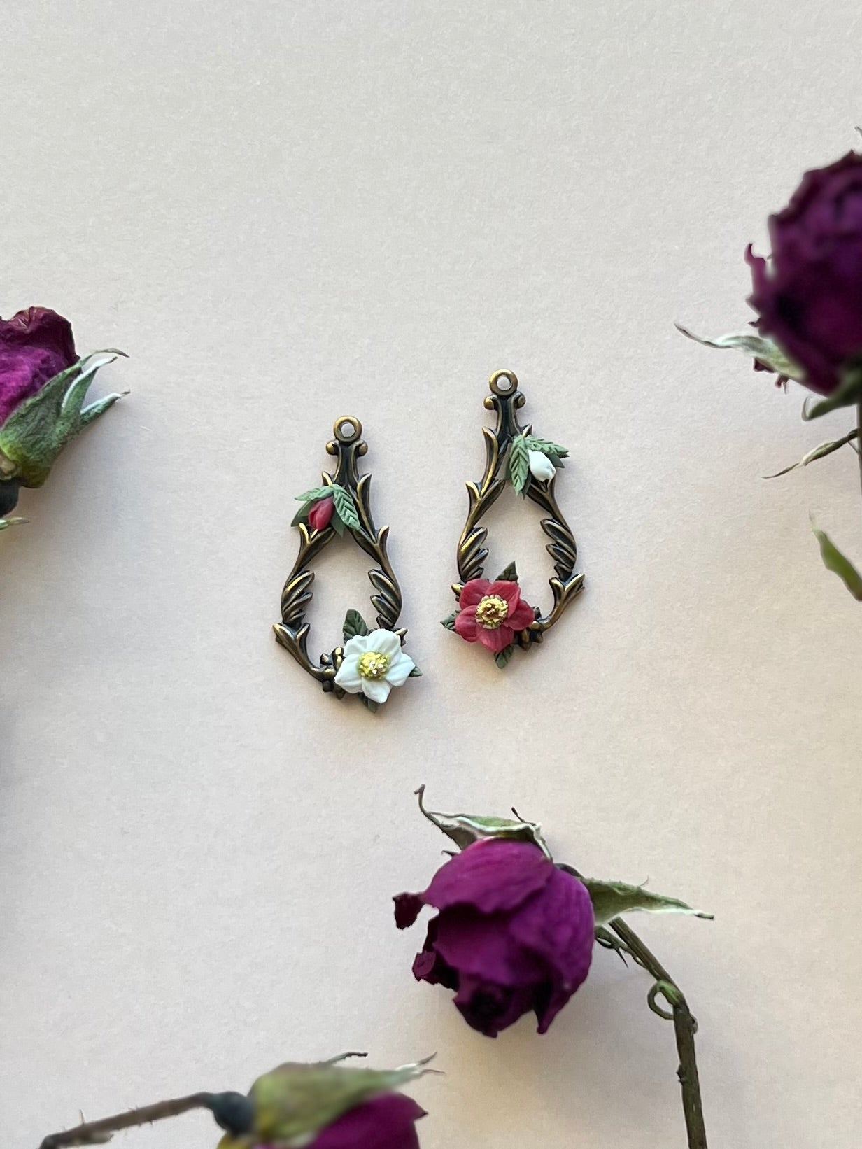 Christmas Rose Dangles
