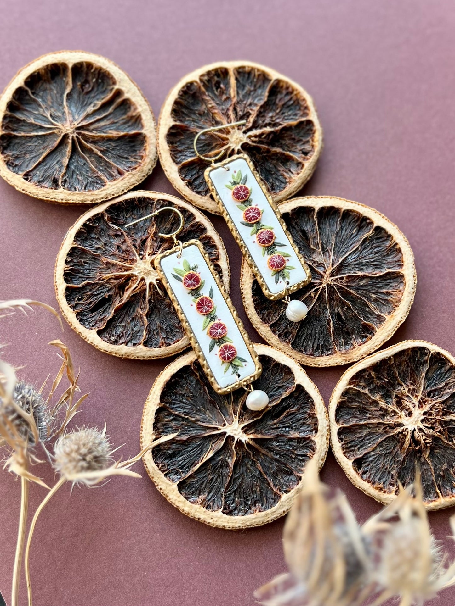 Blood Orange Garland Earrings