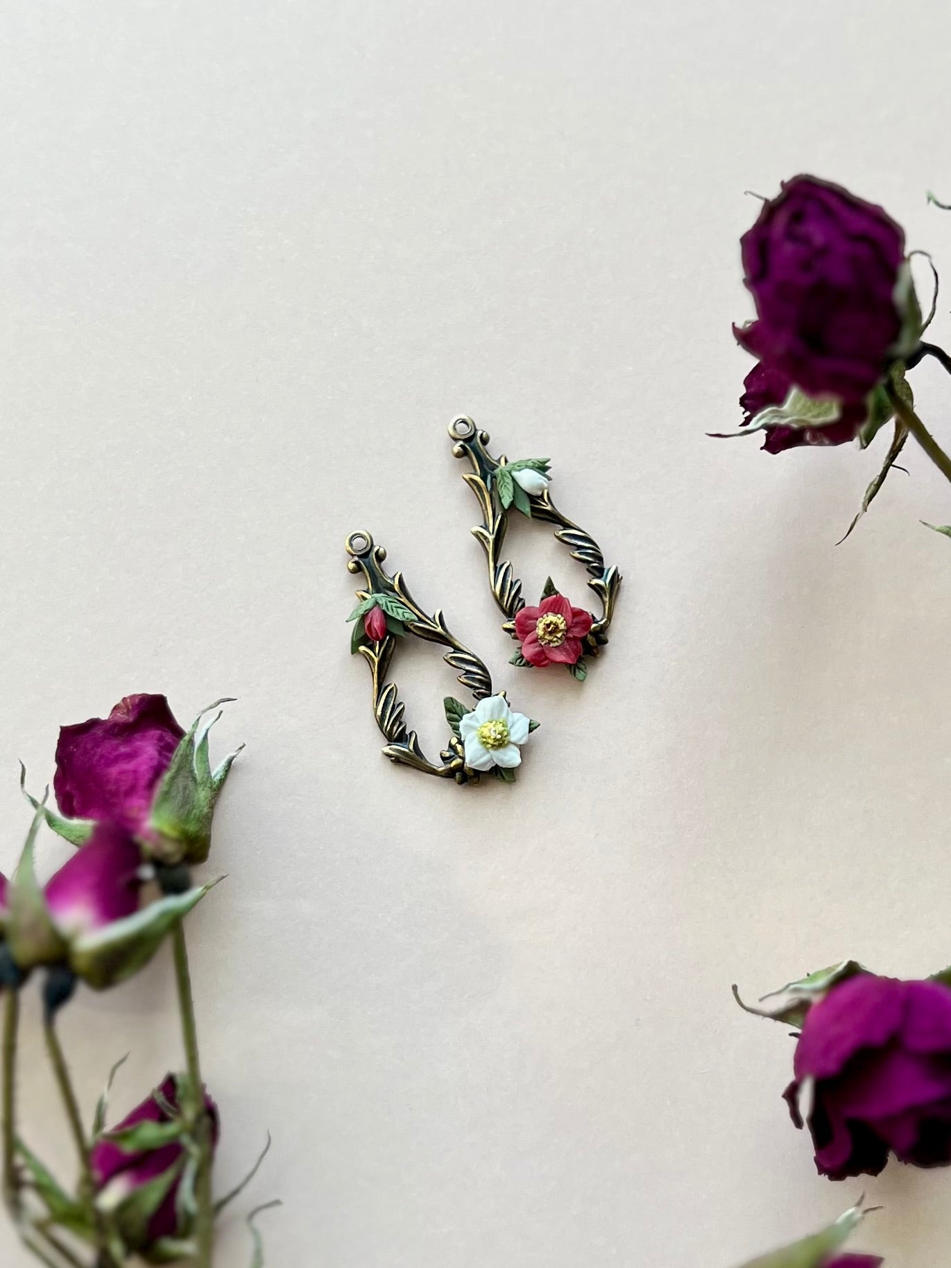 Christmas Rose Dangles