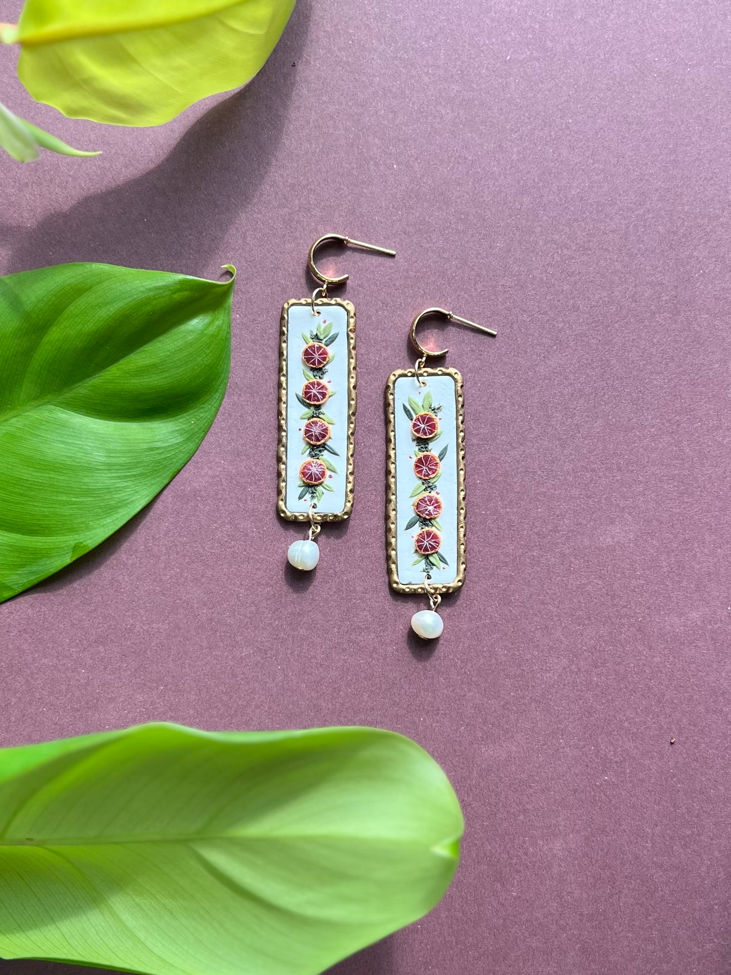 Blood Orange Garland Earrings
