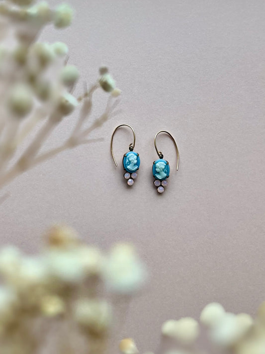 Blue Cameo Dangle