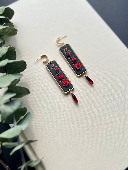 Folk Rose Earrings